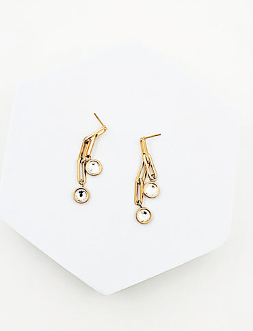 Rose Gold Stone studded Dangler earring