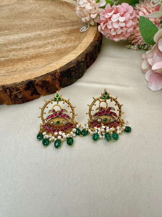 Jadau Peacock Design Studs