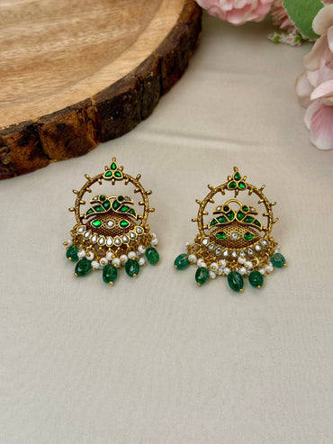 Jadau Peacock Design Studs