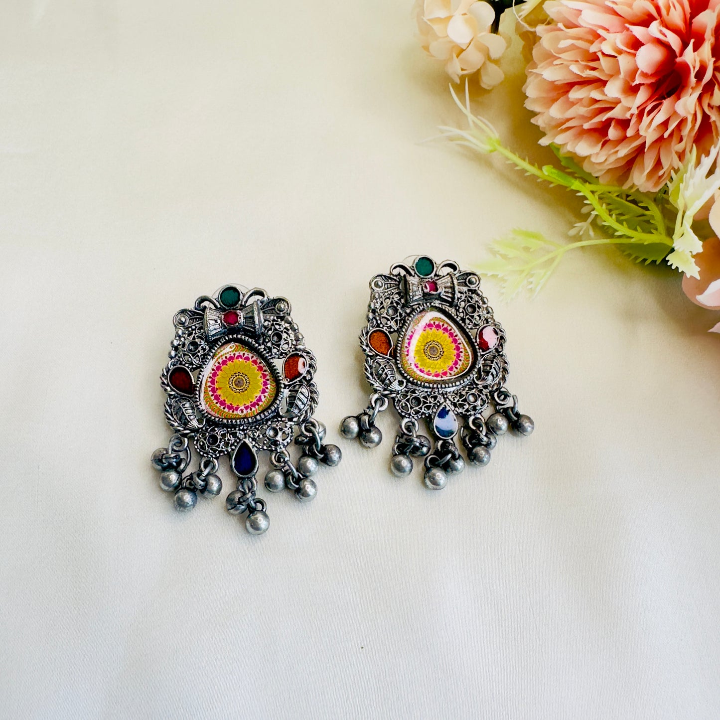 Digital Printed Oxidized Necklace Set