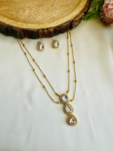 Three Moissanite Pendant Set