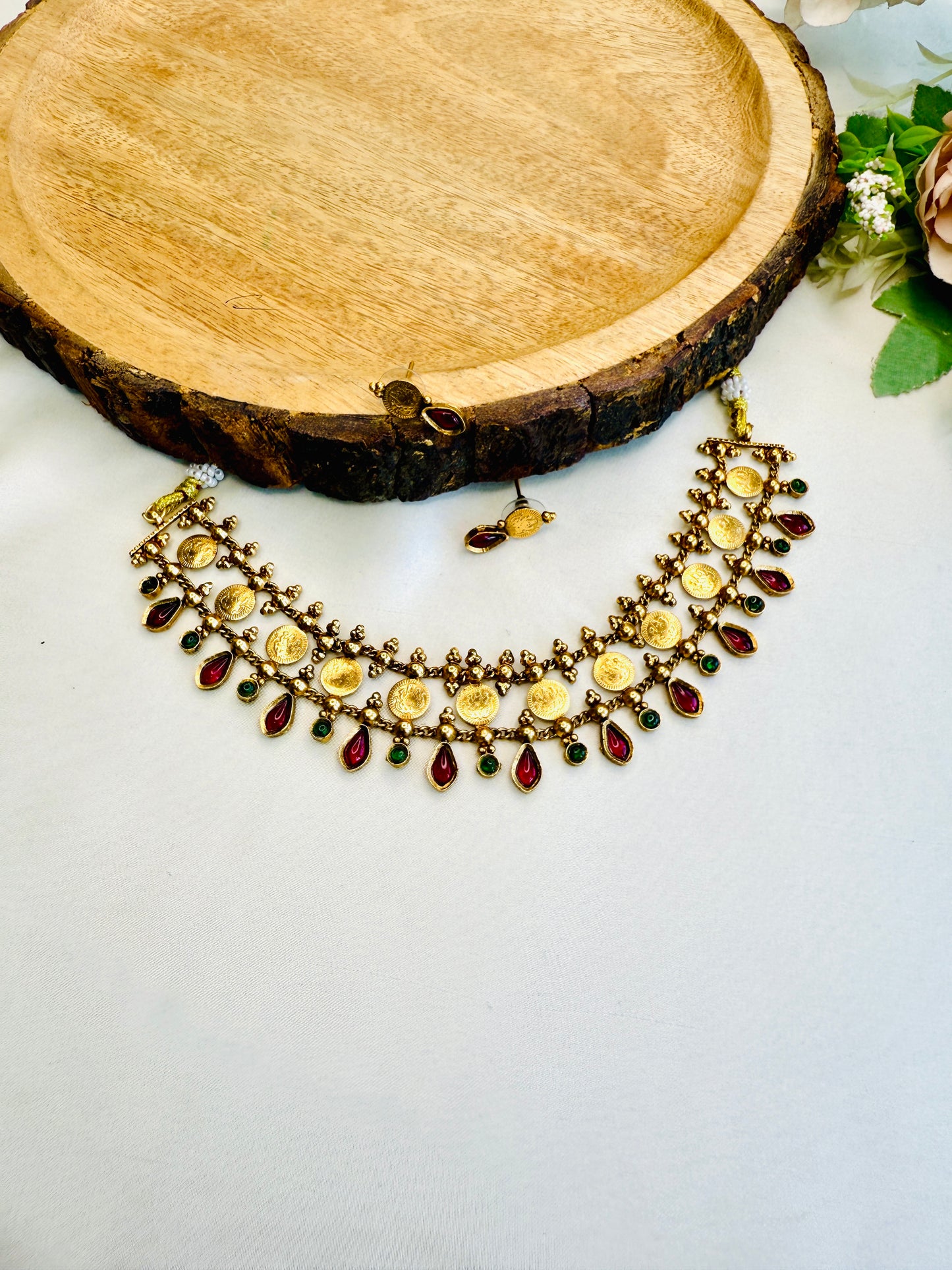 Ruby Green Kemp Choker Set