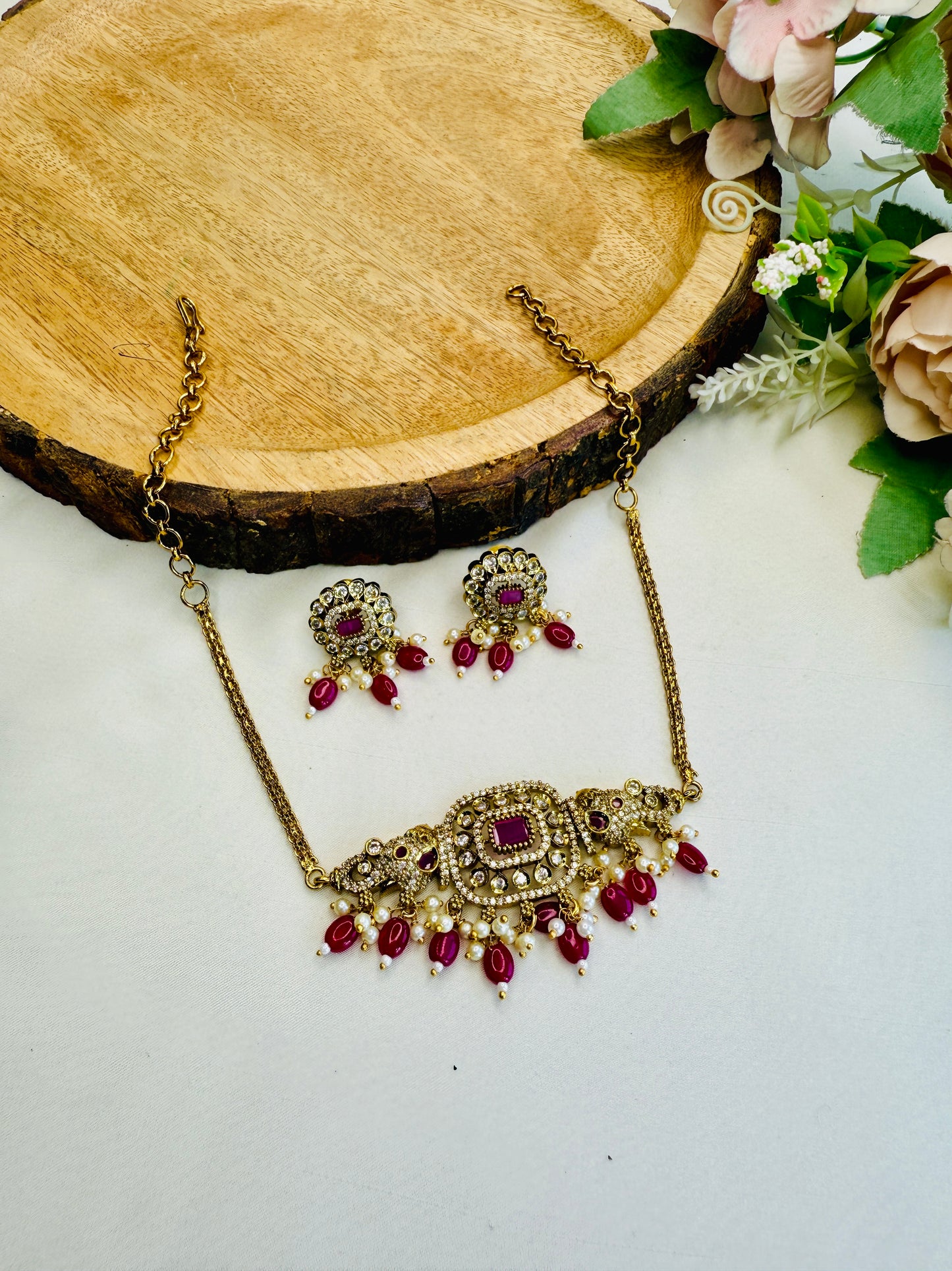 Ruby Elephant AD Choker Set