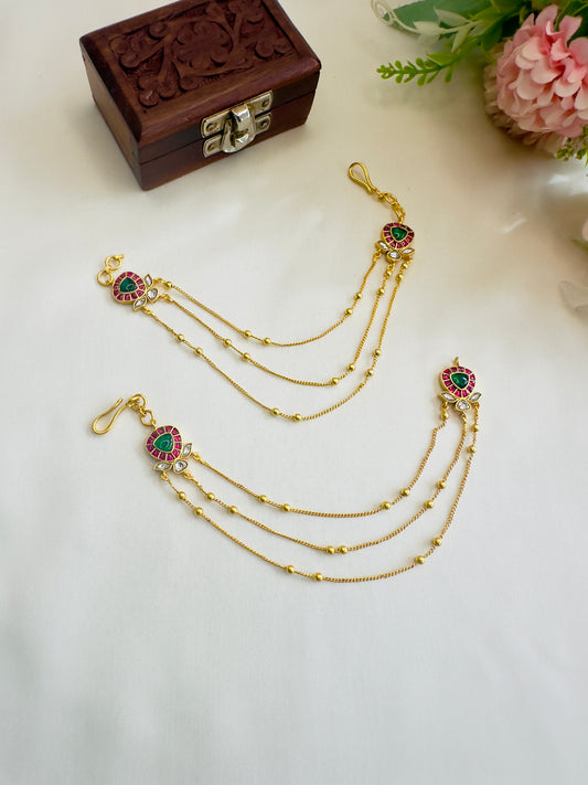 Jadau Golden Ear Chain
