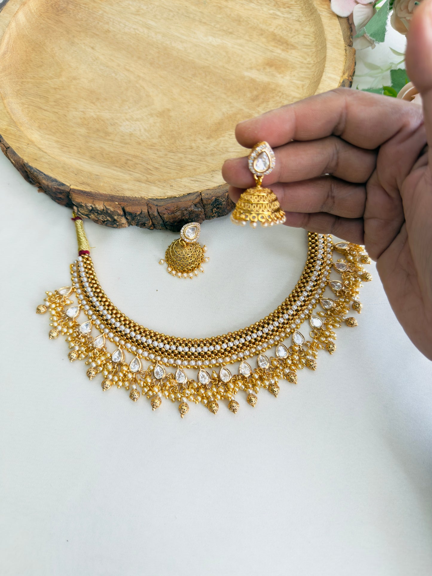 Moissanite Thushi Necklace Set