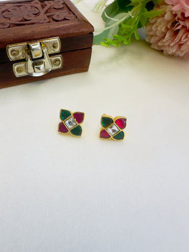 Four Petals Jadau Bugadi Earrings