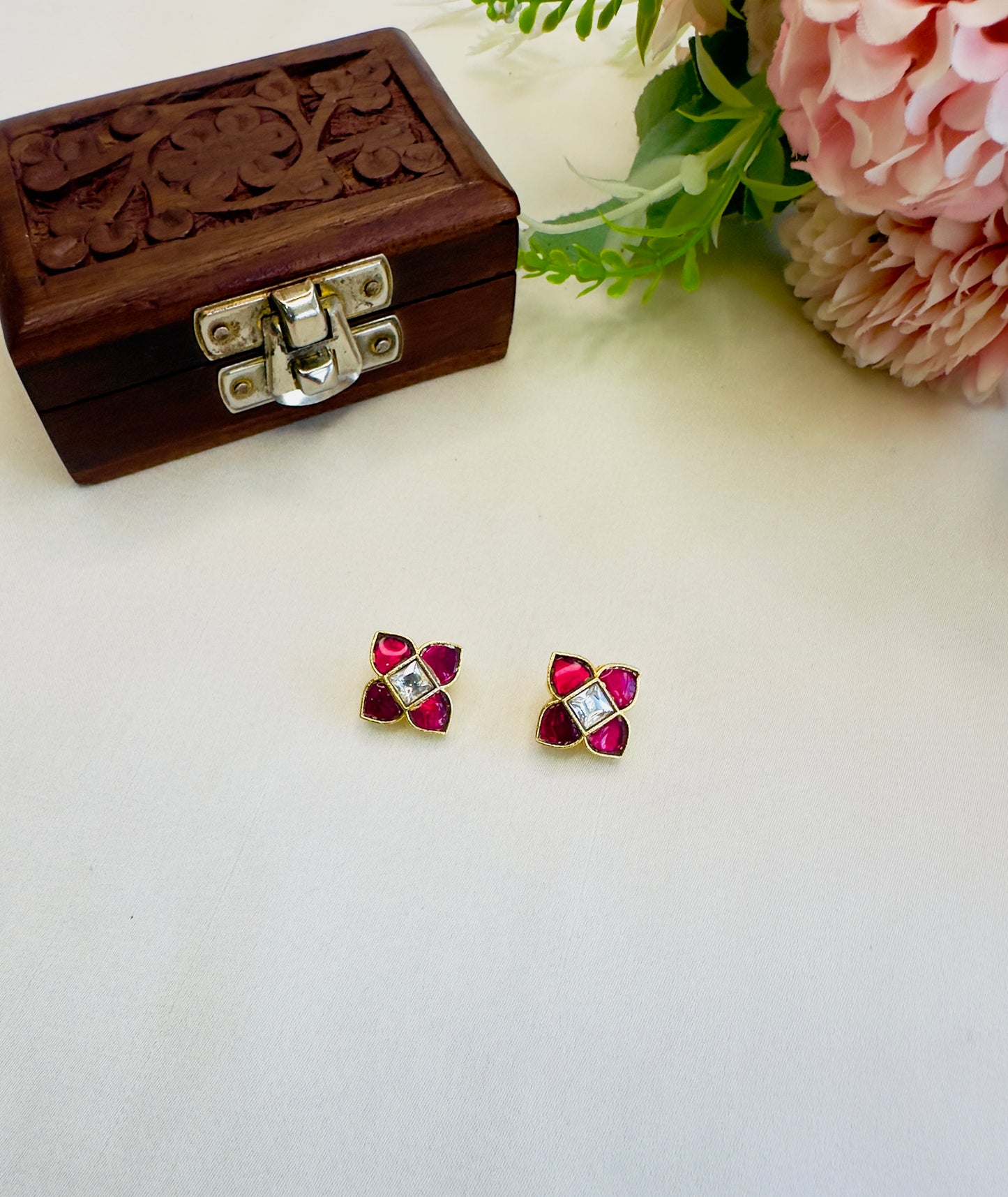 Four Petals Jadau Bugadi Earrings