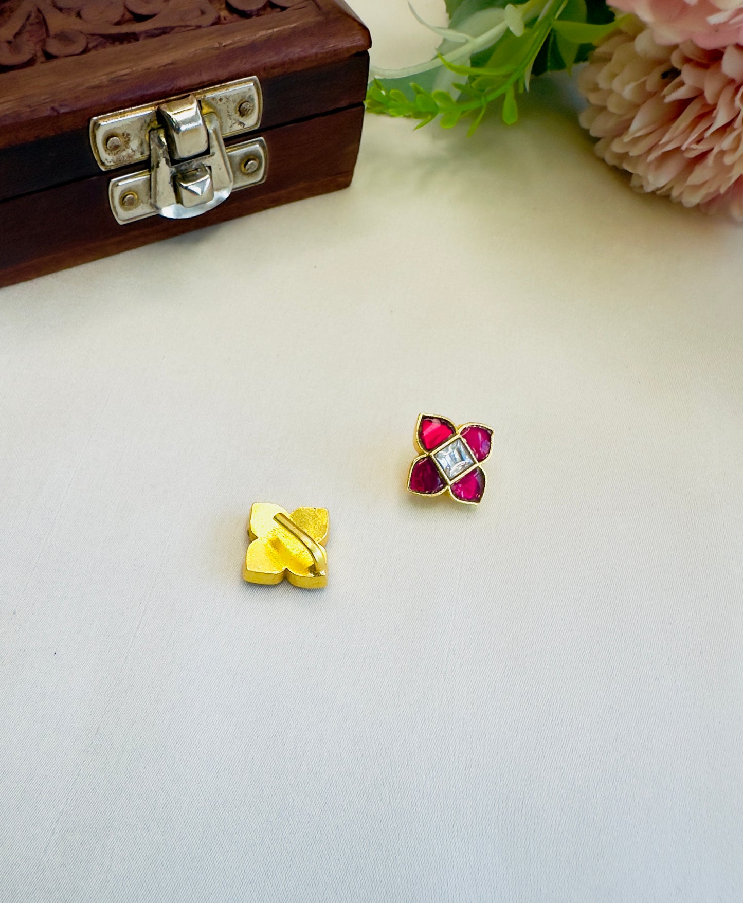 Four Petals Jadau Bugadi Earrings