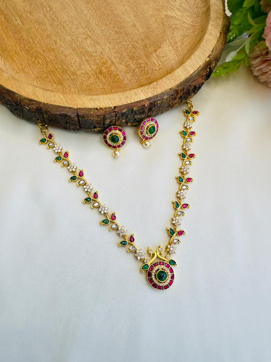 Jadau Sleek Multicolor Necklace Set