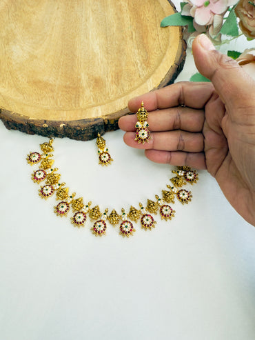 Lakshmi Motif Necklace Set