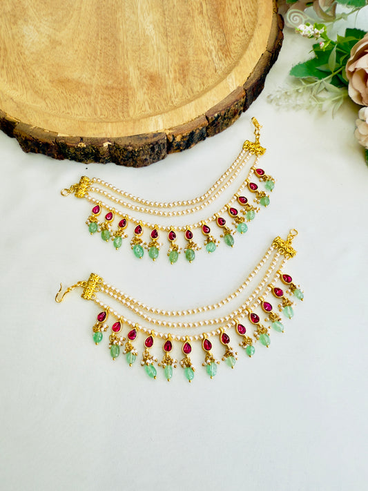 Jadau Sorowski Pearl Ear chain