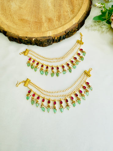 Jadau Sorowski Pearl Ear chain