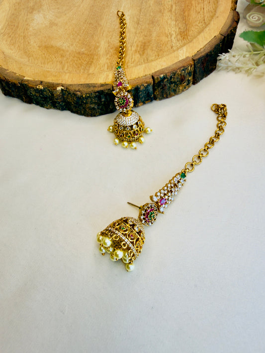 Jhumki Earrings with Ear chain