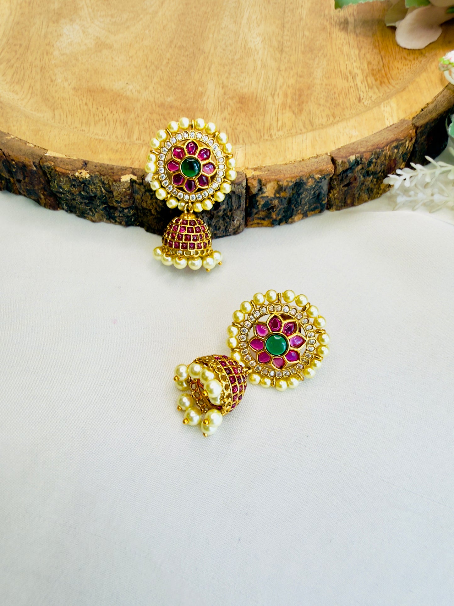 Pearl Jhumka Earrings