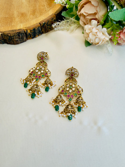 Beautiful Half Three jhumki Earrings
