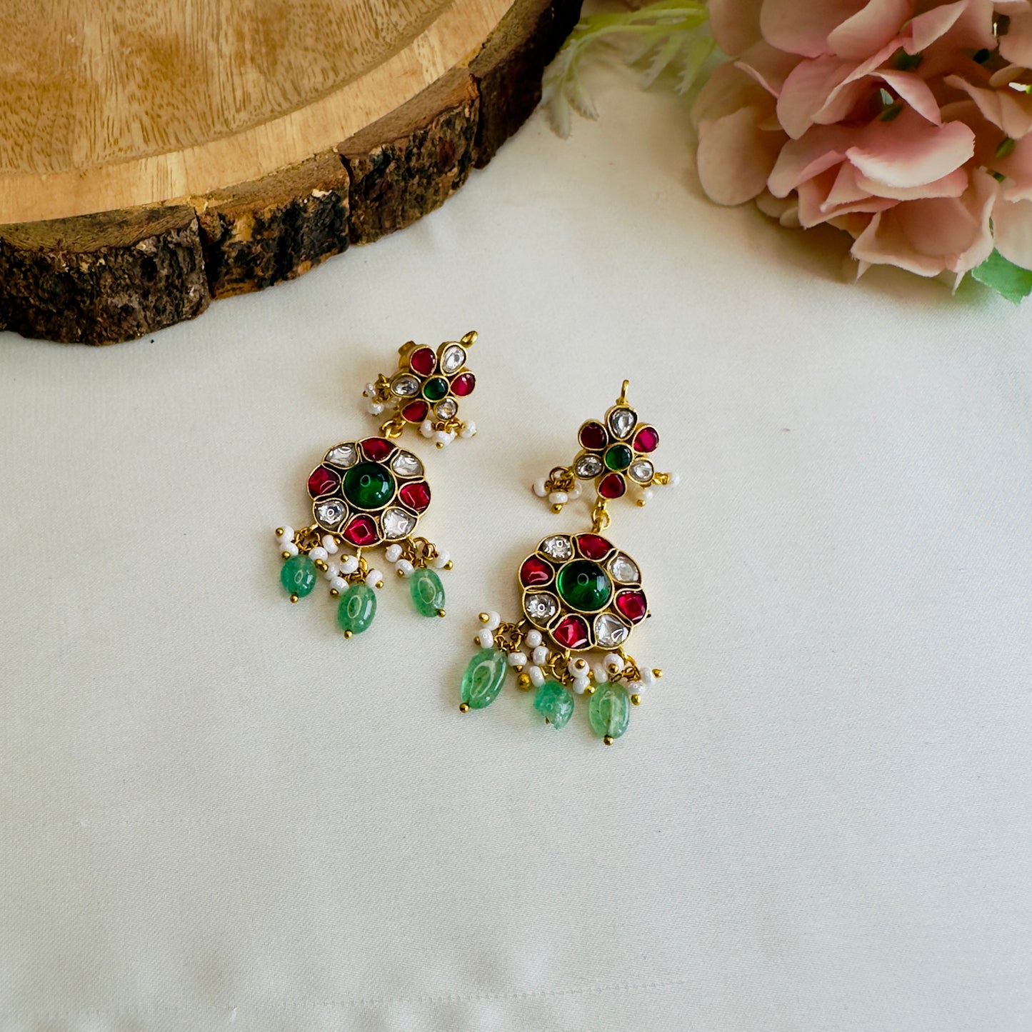 Multicolor Jadau Earrings
