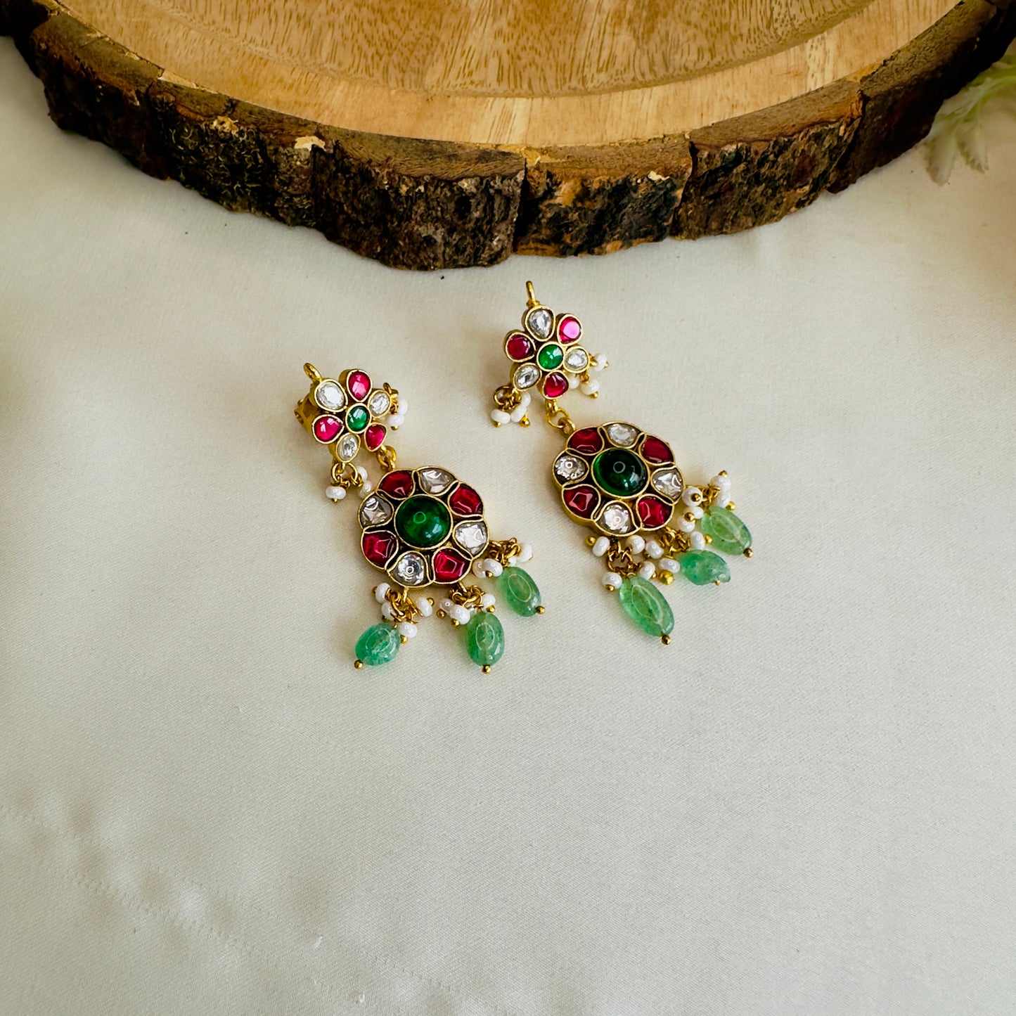 Multicolor Jadau Earrings
