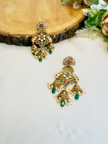 Beautiful Half Three jhumki Earrings