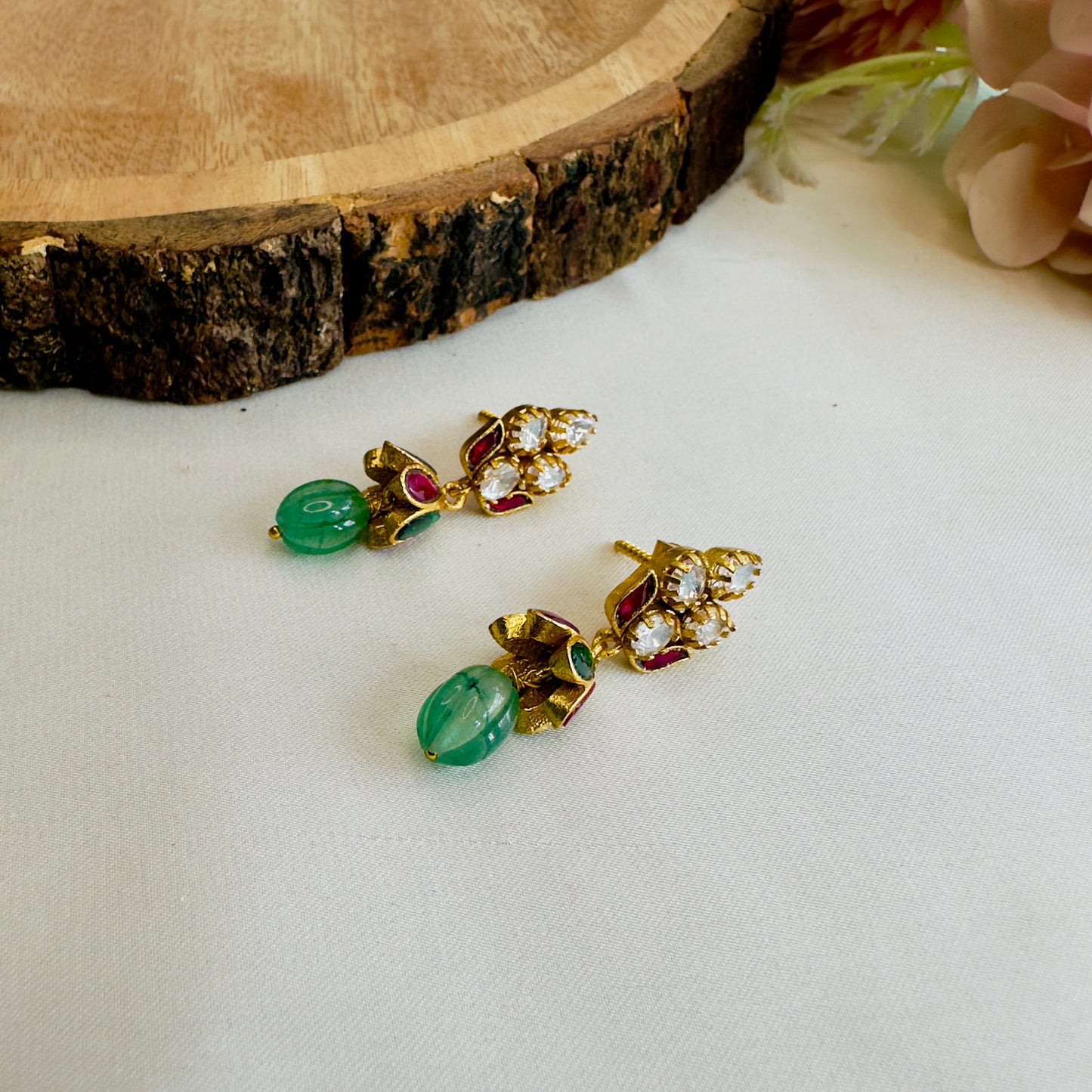 Multicolor Kundan Jadau Jhumki Earrings
