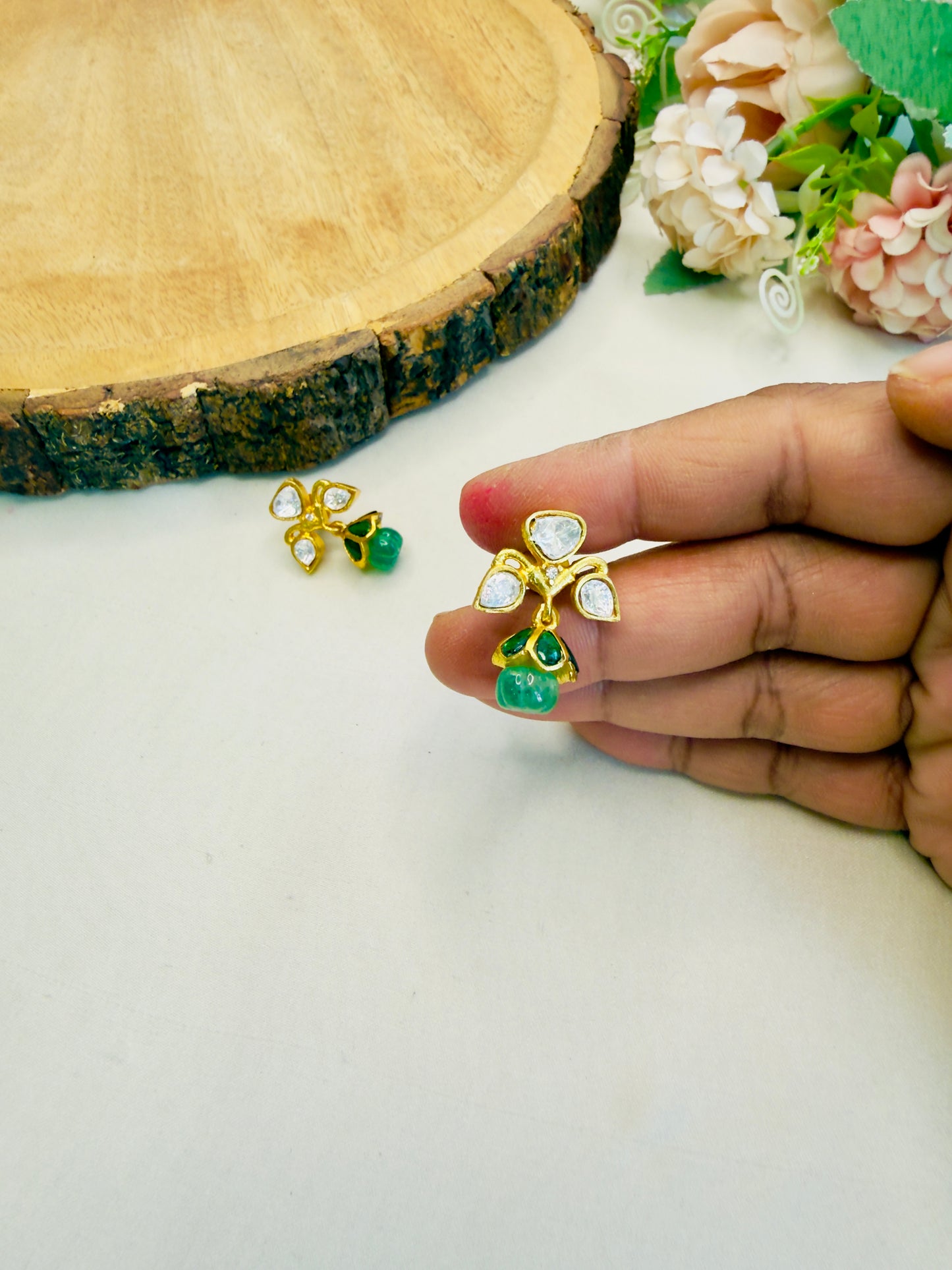 Moissanite Jadau Studs earrings