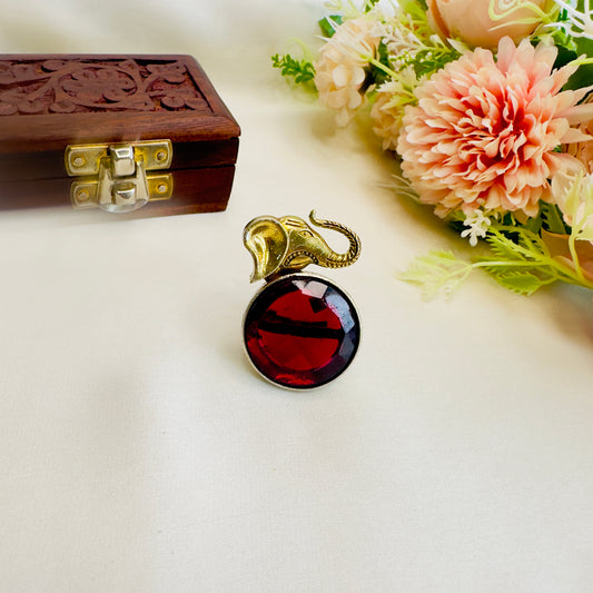 Elephant motif Silver Replica Ring