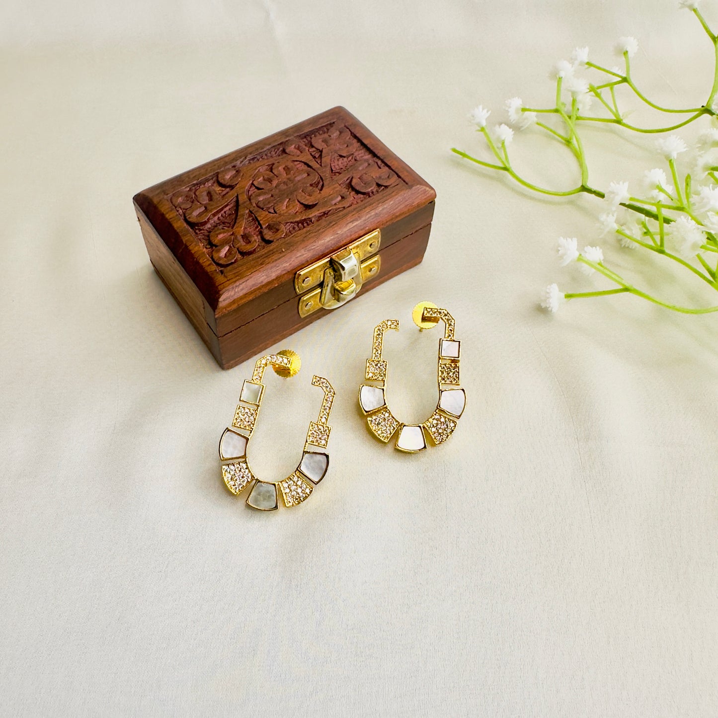 Mother of Pearl AD Stud Earrings