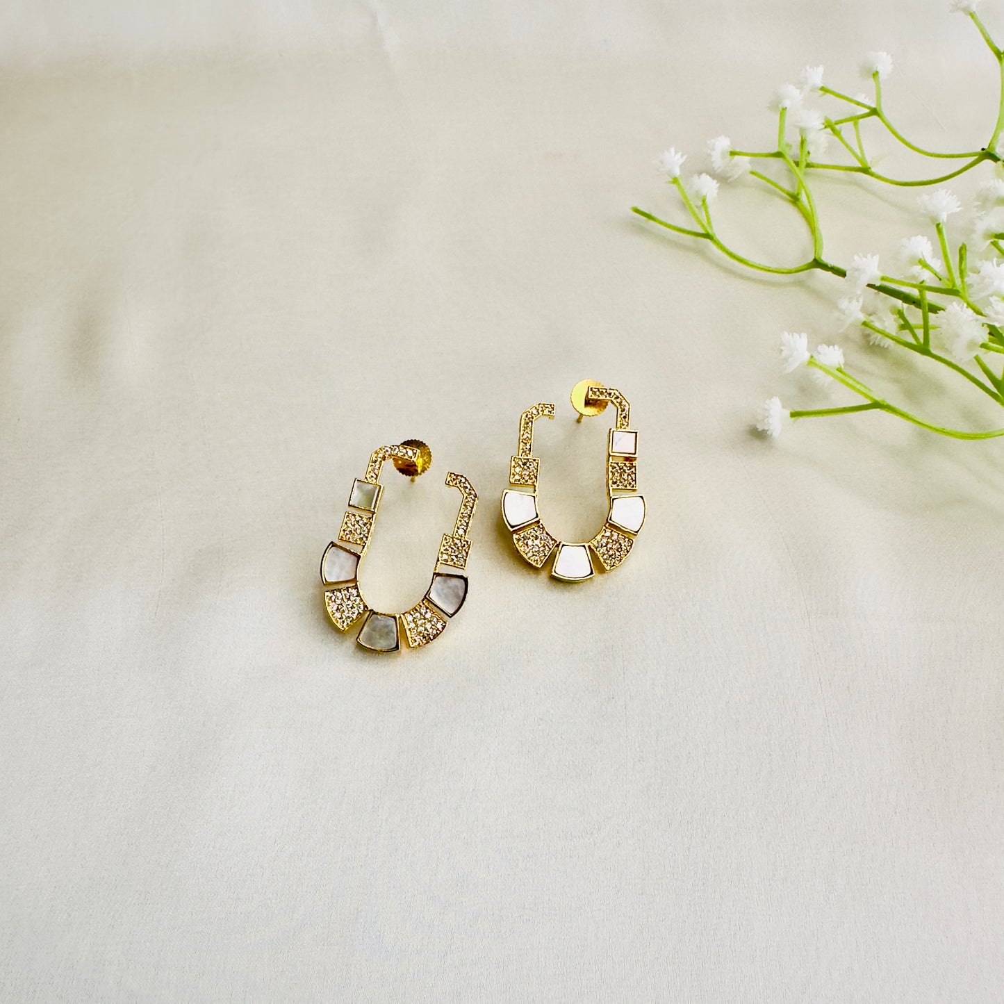 Mother of Pearl AD Stud Earrings