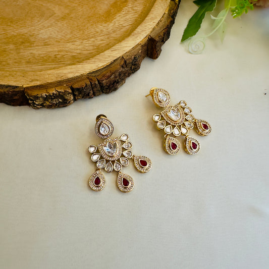 Moissanite Ruby Danglers