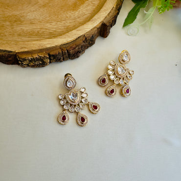 Moissanite Ruby Danglers