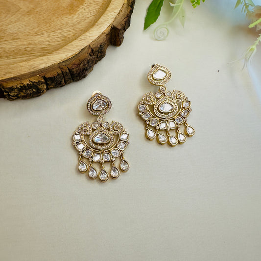 Clear White Moissanite Danglers