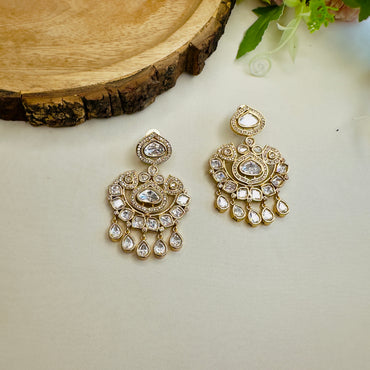 Clear White Moissanite Danglers