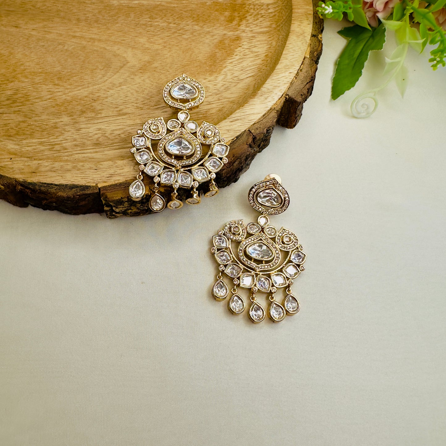 Clear White Moissanite Danglers