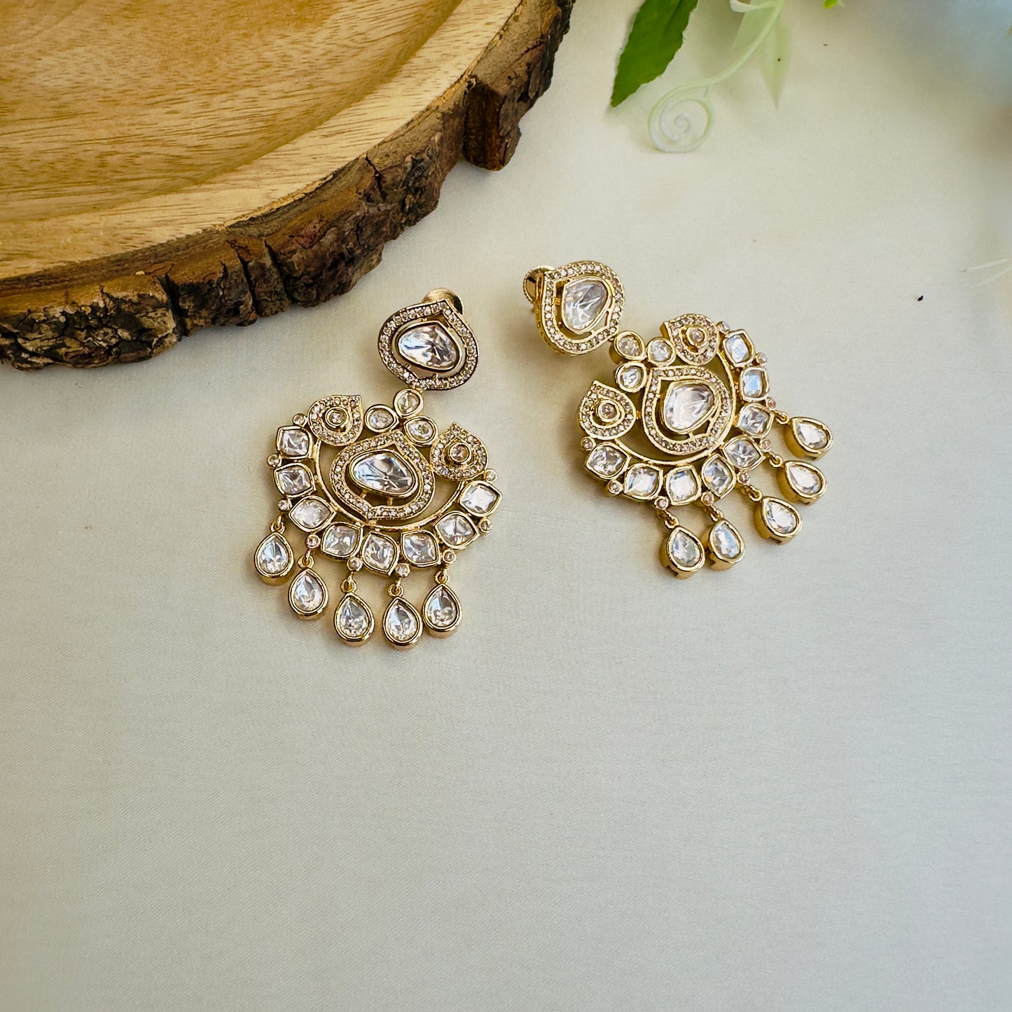 Clear White Moissanite Danglers