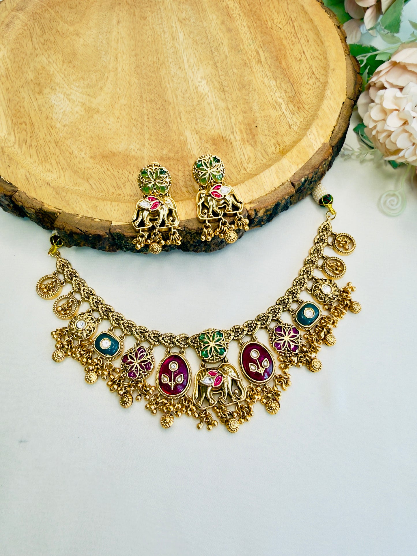 Elephant motif Necklace Set