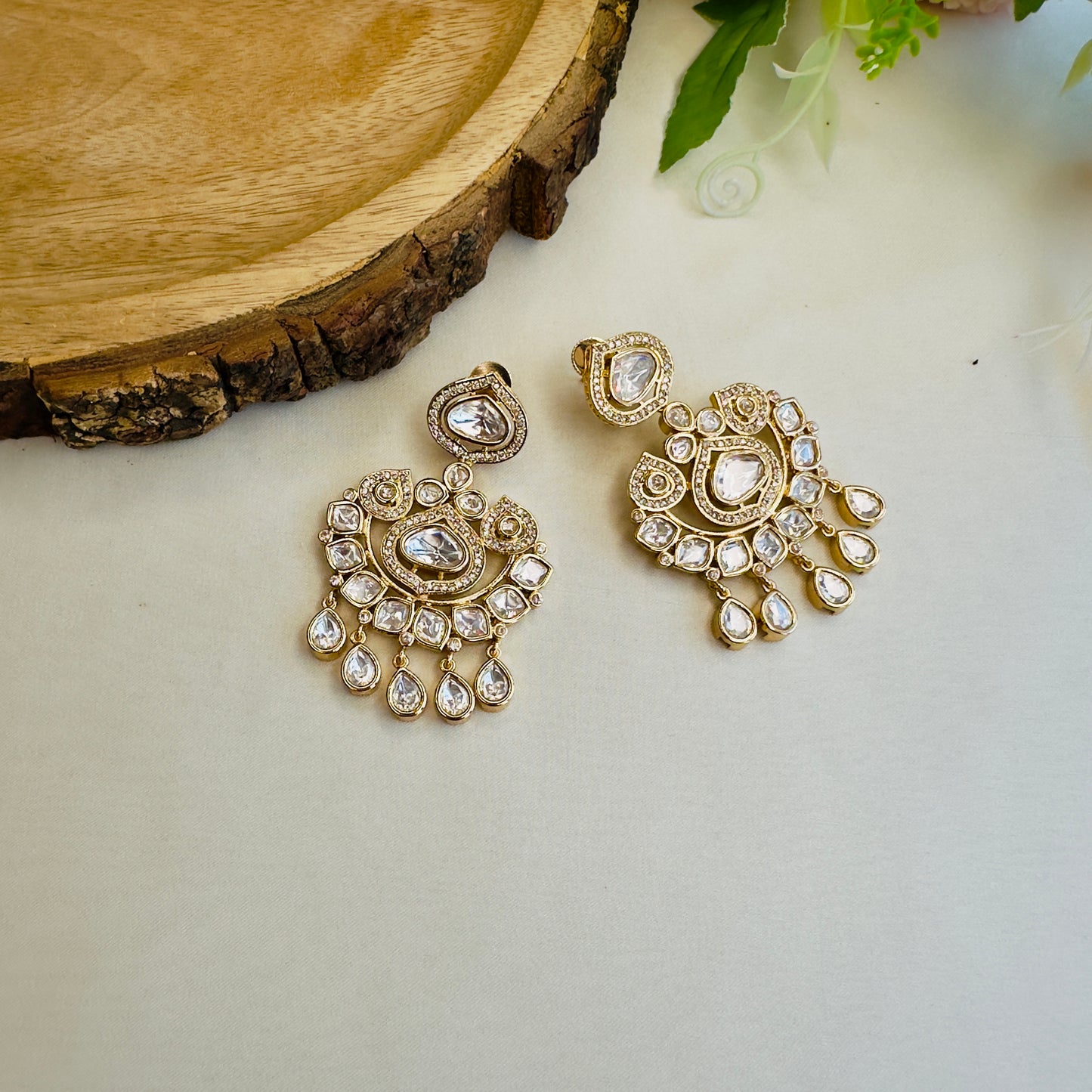 Clear White Moissanite Danglers