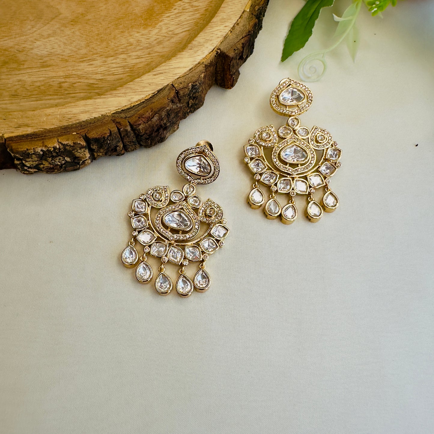 Clear White Moissanite Danglers