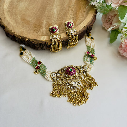 Multicolor Rajwadi Choker Set