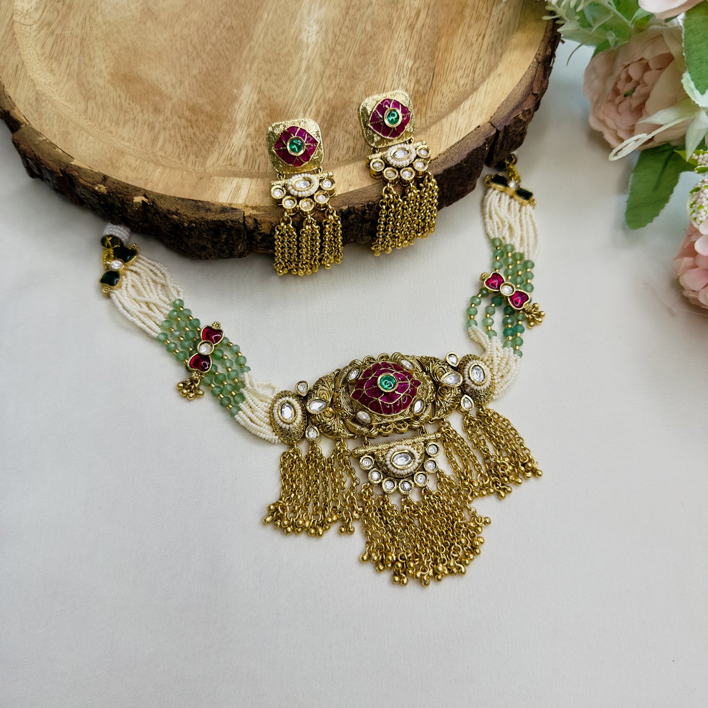 Multicolor Rajwadi Choker Set