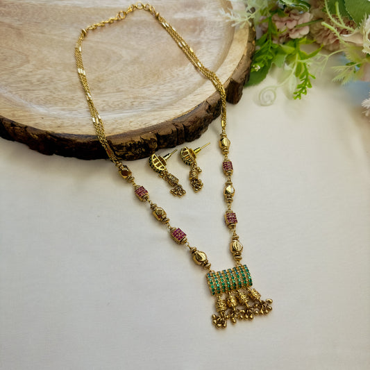 Multicolor Nano AD Necklace Set