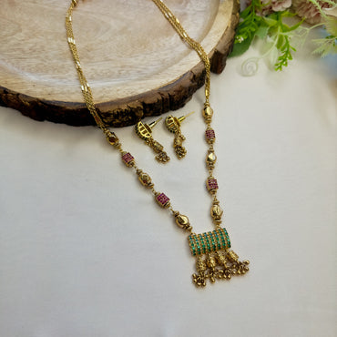 Multicolor Nano AD Necklace Set