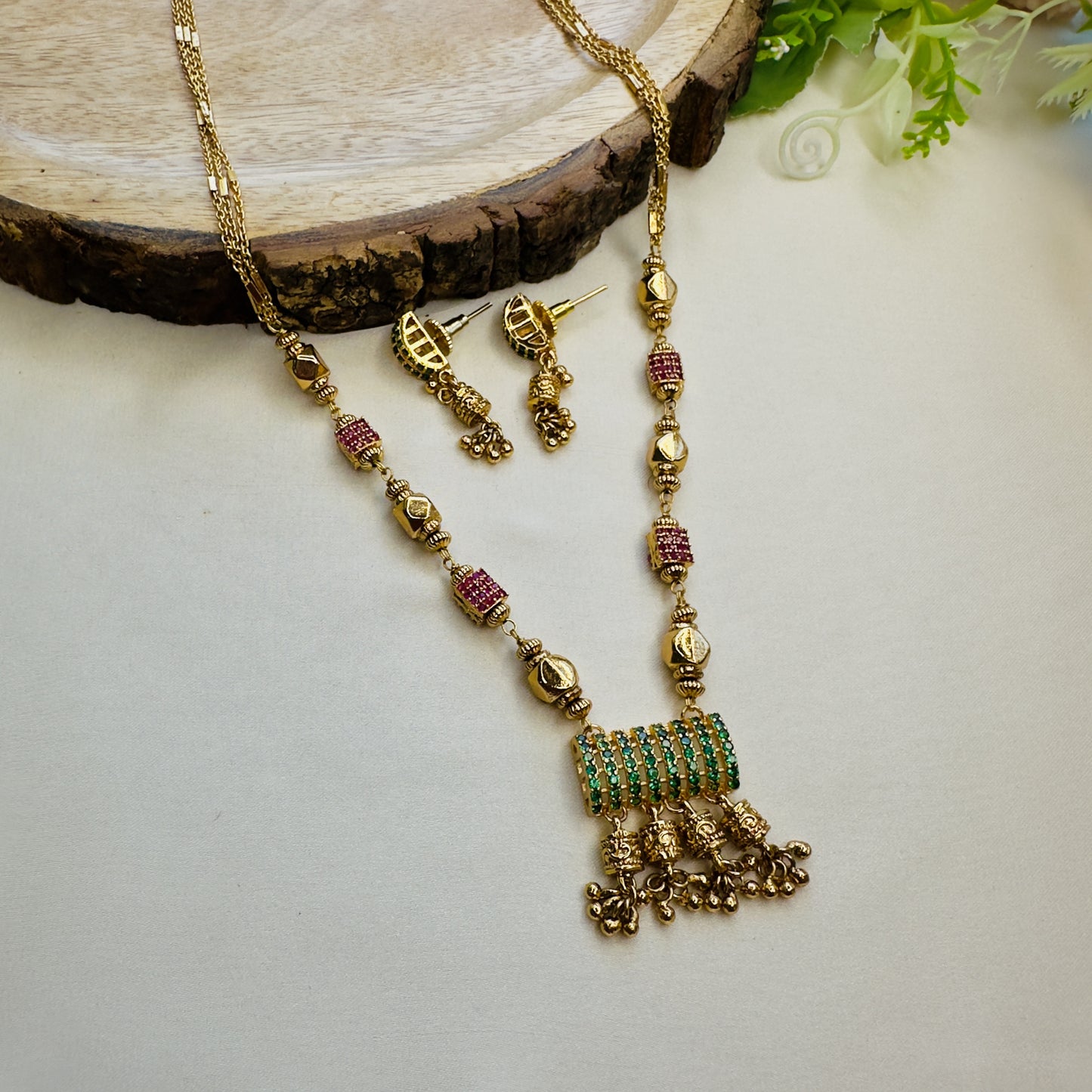 Multicolor Nano AD Necklace Set