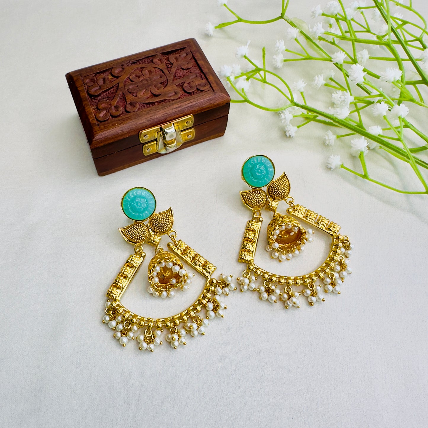 Carving stone Earrings