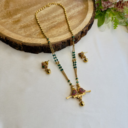 Rajwadi Two Birds Necklace Set