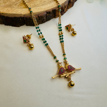 Rajwadi Two Birds Necklace Set