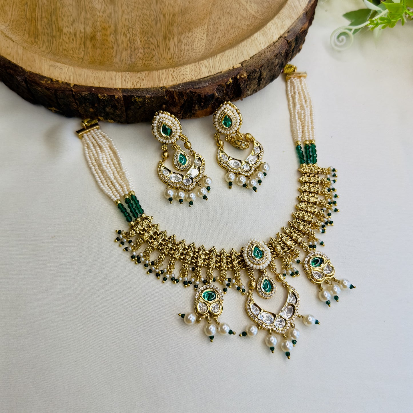 Chandbali Polki Rajwadi Necklace Set