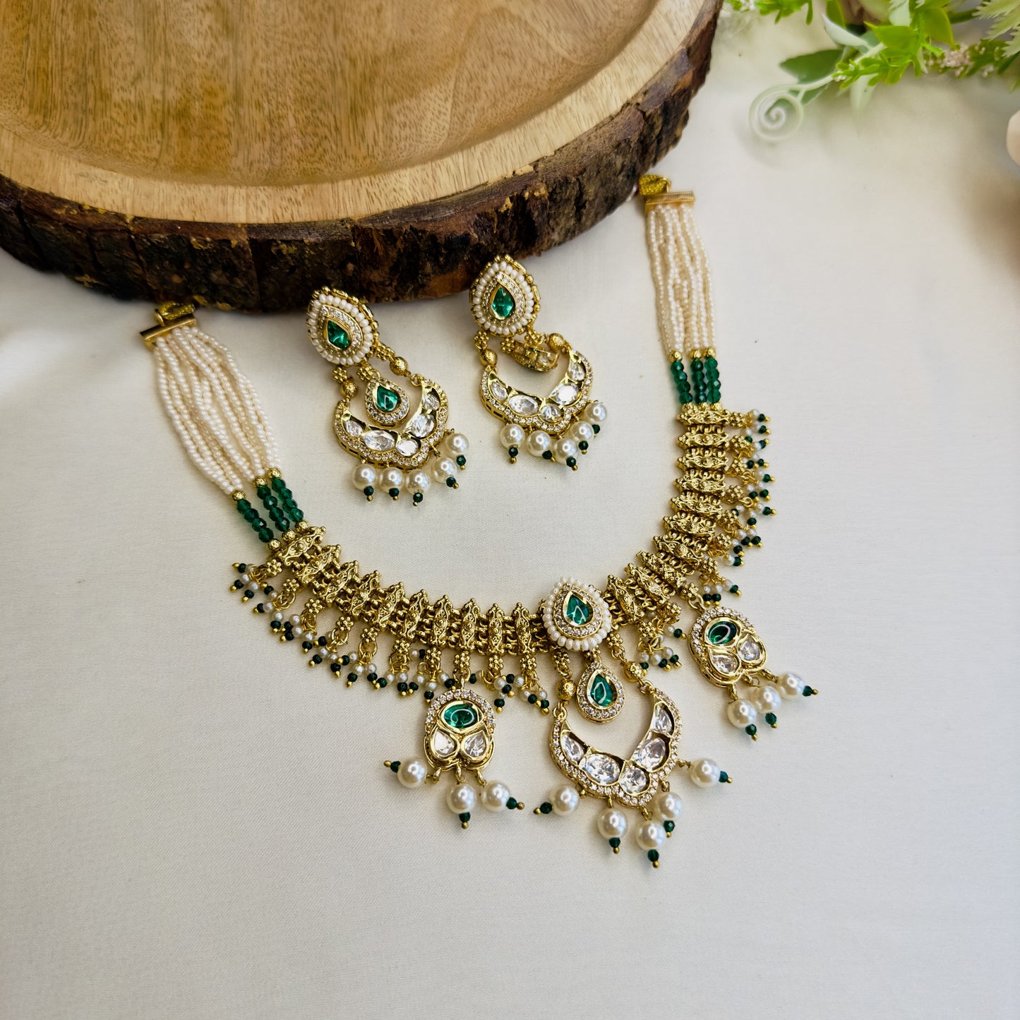 Chandbali Polki Rajwadi Necklace Set