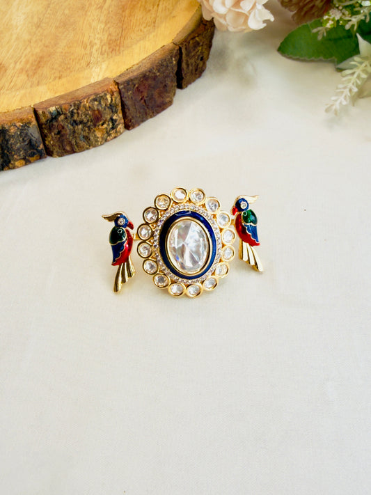 Bird Motif Meenakari Ring
