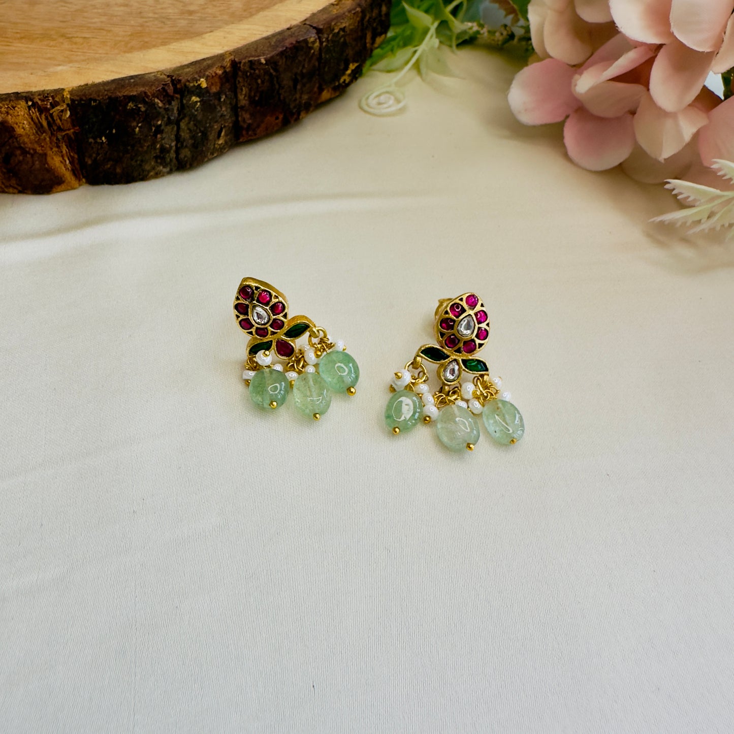 Multicolor Jadau AD work Hasli Set