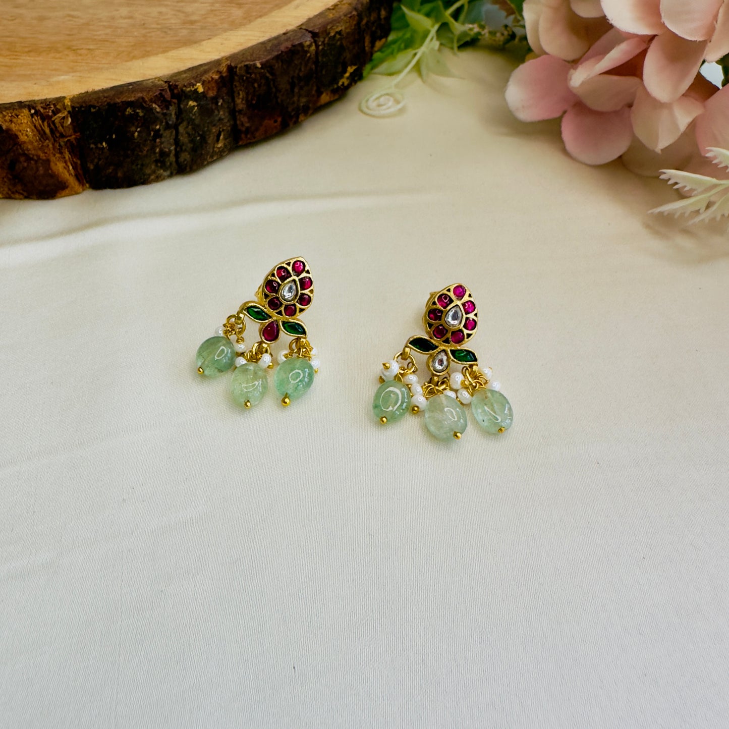 Multicolor Jadau AD work Hasli Set