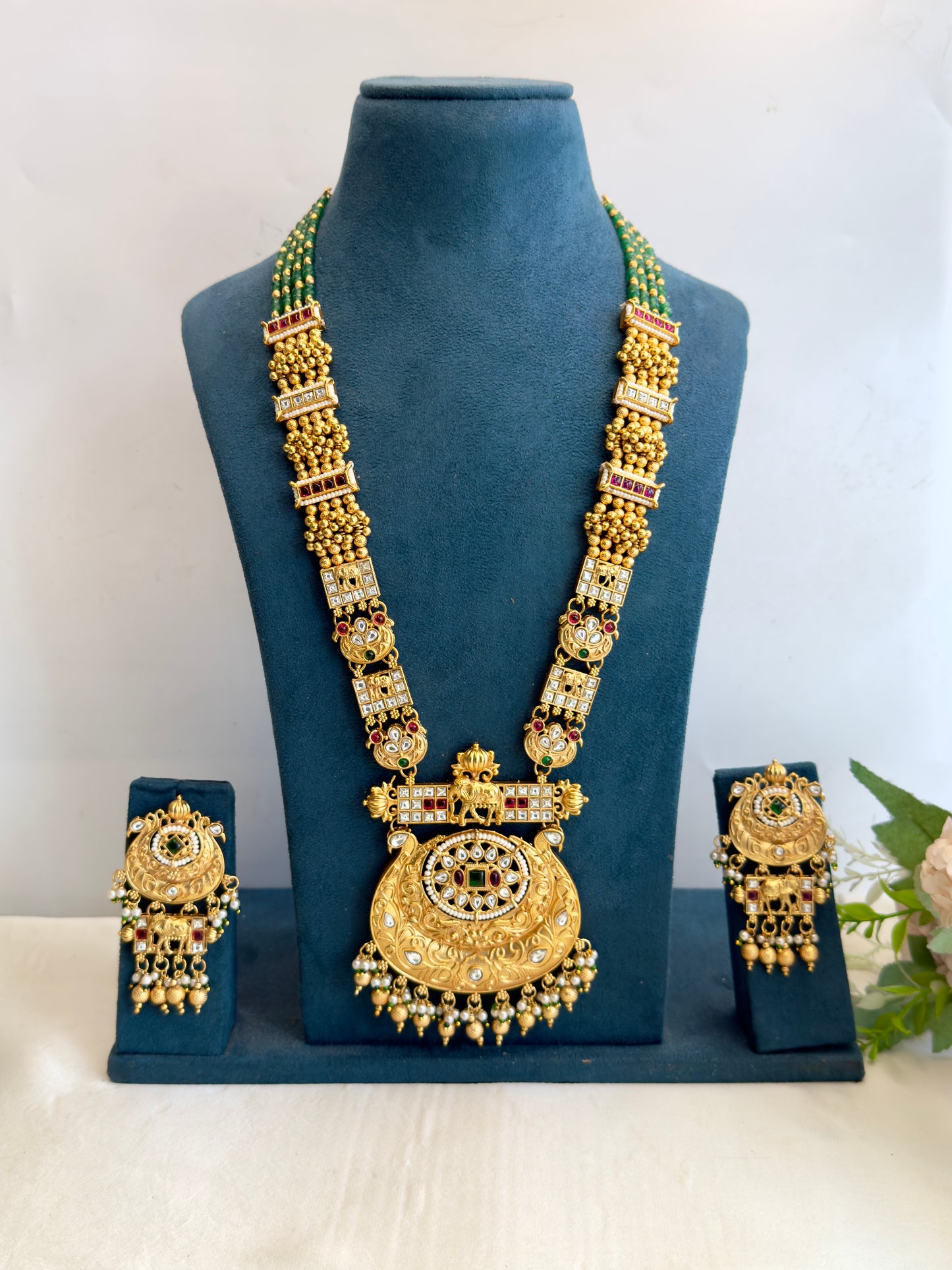 Long Rajwadi Necklace Set